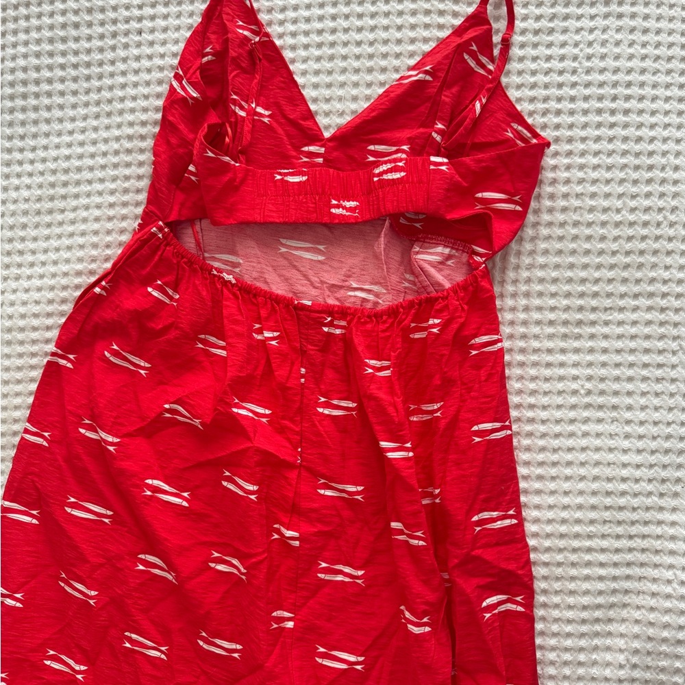 A New Day Red and White Fish Maxi Dress - NWOT szS / NWT szXL - Picture 5 of 5
